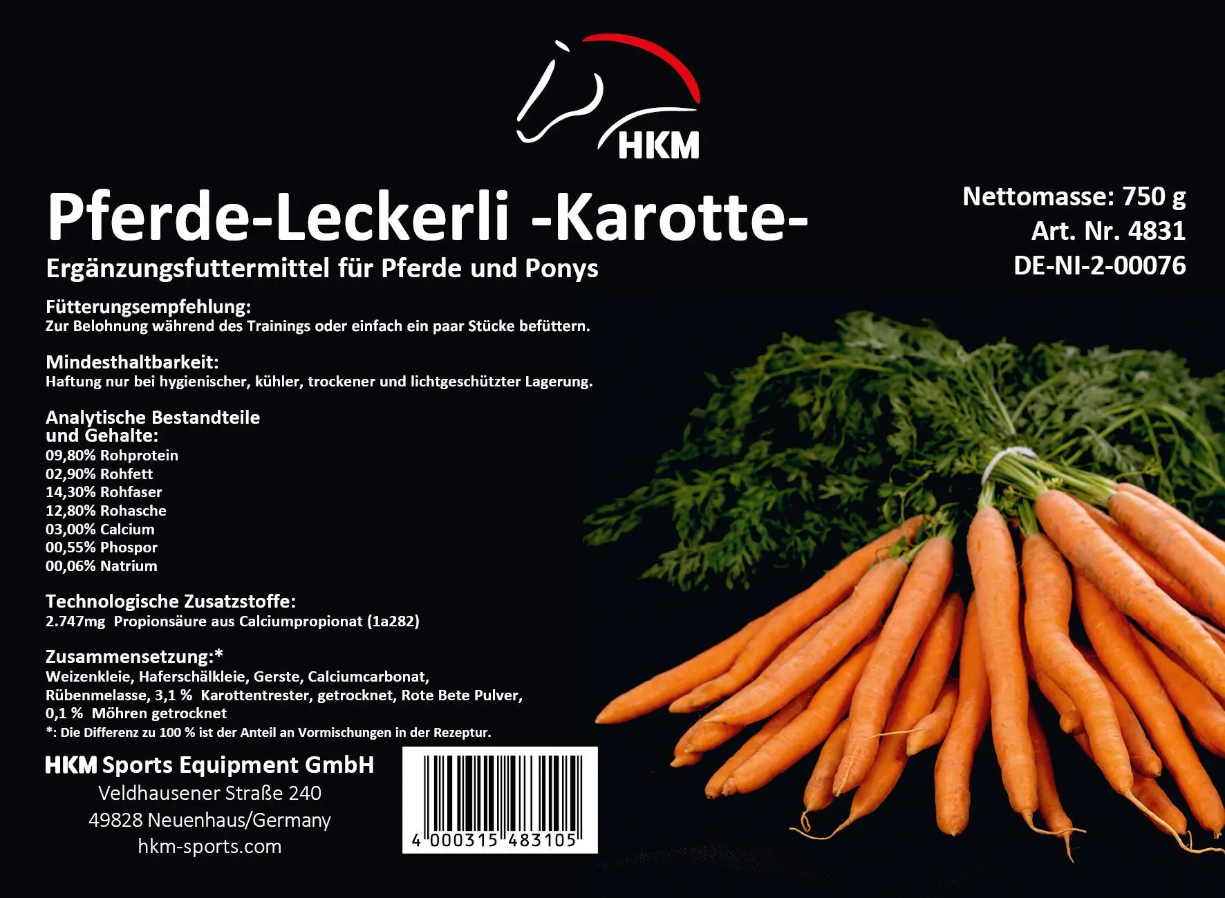 Pferde-Leckerli -Karotte-, 750 g