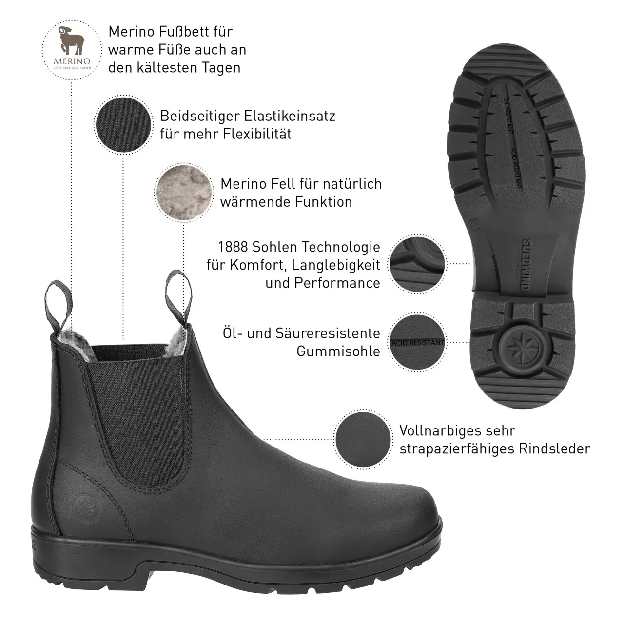 1888 AUSTRALIAN CLASSIC MERINO Stiefelette